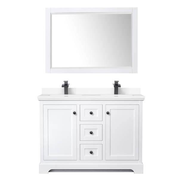 Wyndham Collection Avery 48'' Double Bathroom Vanity with Marble Top